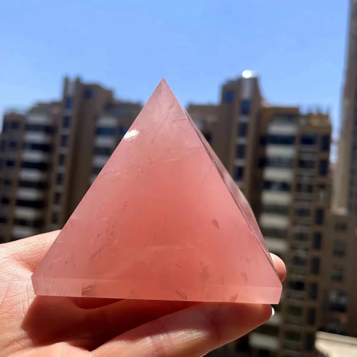Natural Rose Crystal Quartz Pyramid Quartz Healing Stone Chakra Reiki Crystal Point Tower Home Decor Meditation Ore mineral 1pcs