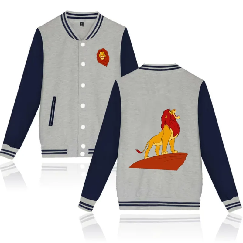 Disney The Lion King Simba Varsity Baseball Bomber Jacket Men Women Hip Hop Harajuku Jackets Kids Boys Girls Single Coats