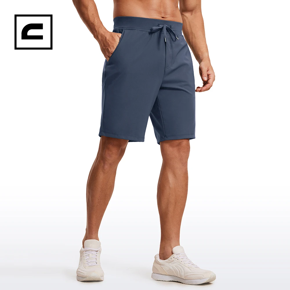 CRZ YOGA Men's Four-Way Stretch Workout Shorts 9'' Soft Durable Casual Athletic Shorts with Pockets Gym Running Hiking