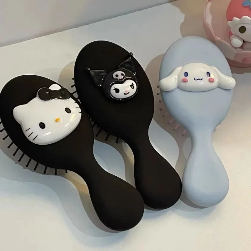 Sanrios Anime Kuromi Portable Anime Air Cushion Comb Cartoon Cinnamoroll Hair Care Knot Proof Comb Toy Decoration Birthday Gifts