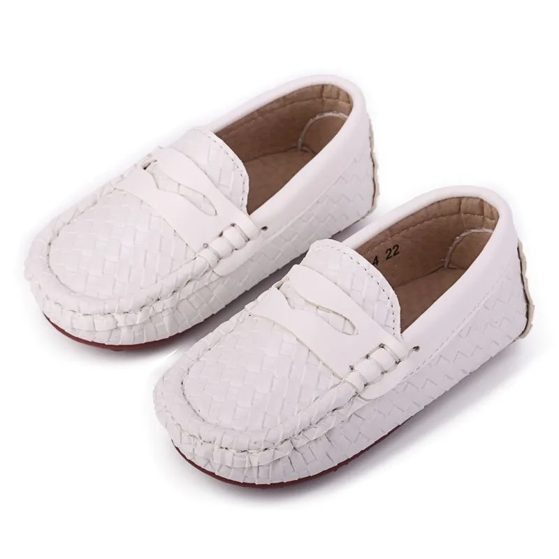 2024 New Children's Casual Leather Shoes Comfortable Walking Shoes Kids Brand Slip on Shoes Leather Kids Moccasins