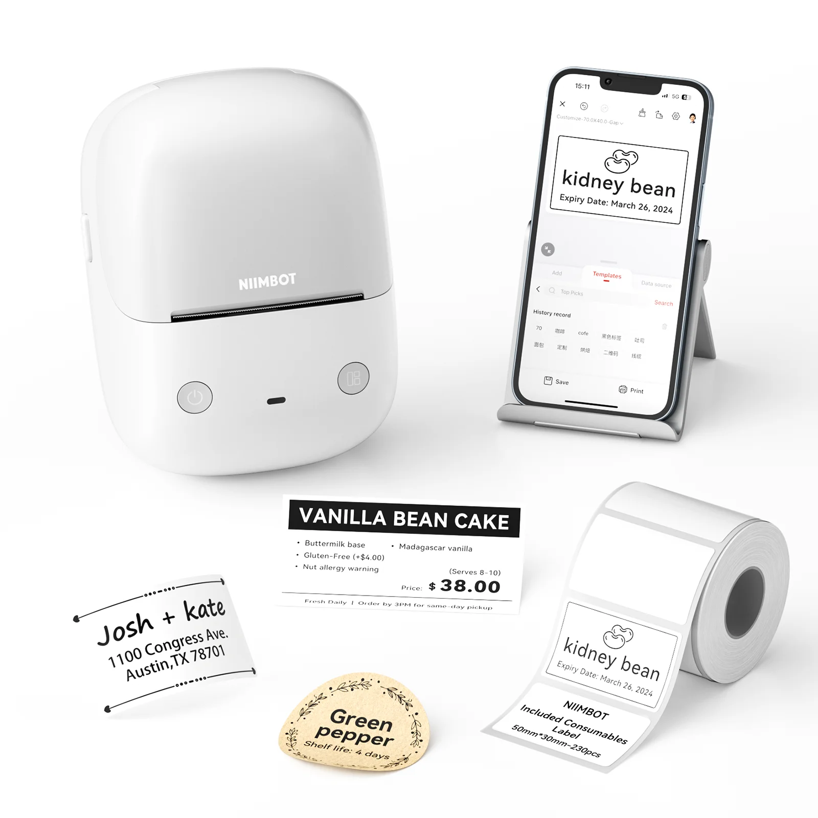 Commercial Printing Labels - NIIMBOT Wireless Thermal Label Printer 20-50