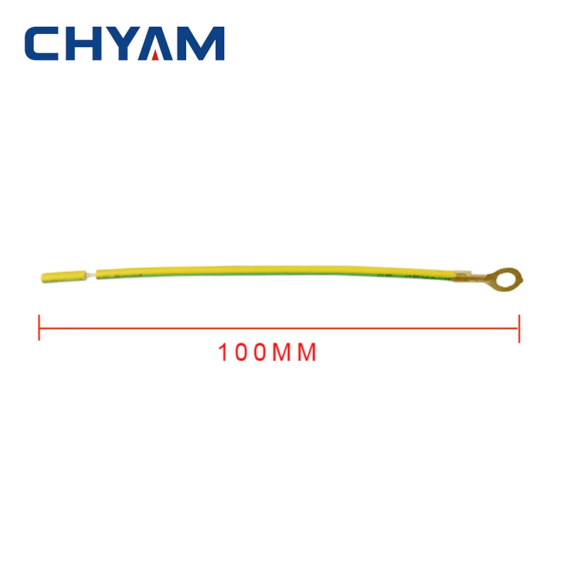 500pcs 10*100 Yellow Green Ground Circle Ring Terminal Wiring Cable Electric Earth Wire Connector 0.5mm2 Power Cord M10 100mm