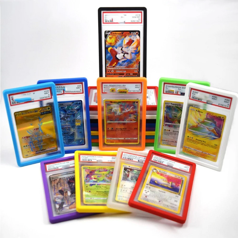 Multicolor Graded Card Slab Protectors For PSA 35PT, Hard TPU Frame Slab Bumper Guard,  Ideal for PTCG Trading Card Collections