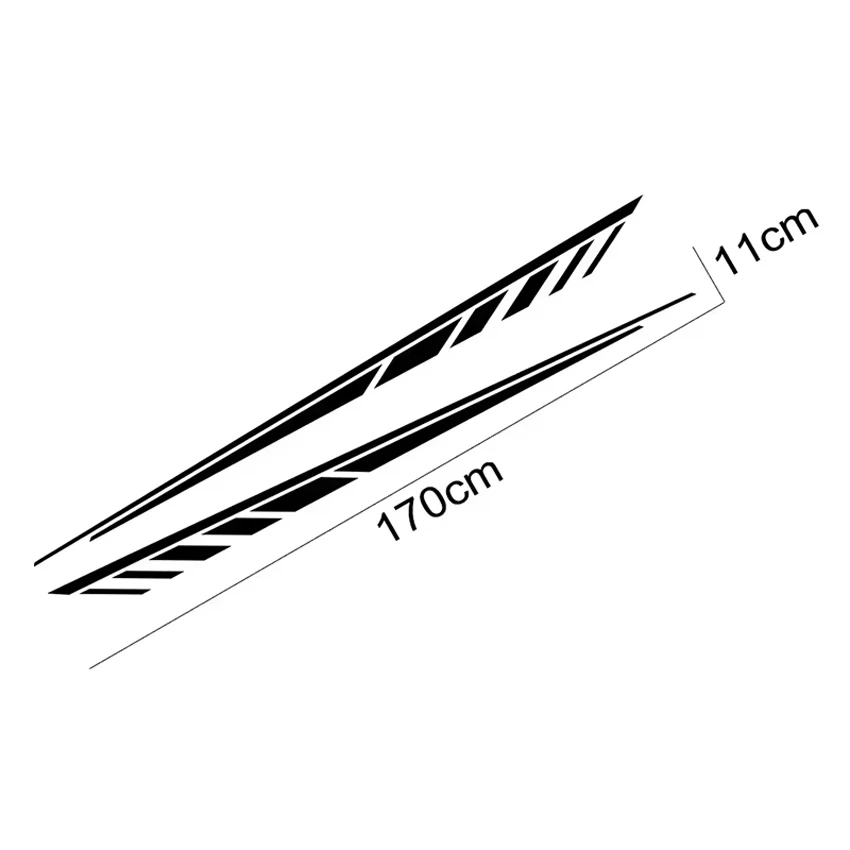 2PCS Car Body Side Long Striped Stickers Racing Styling Vinyl Decals Waterproof Self-adhesive Car Decoration Decals Accessories