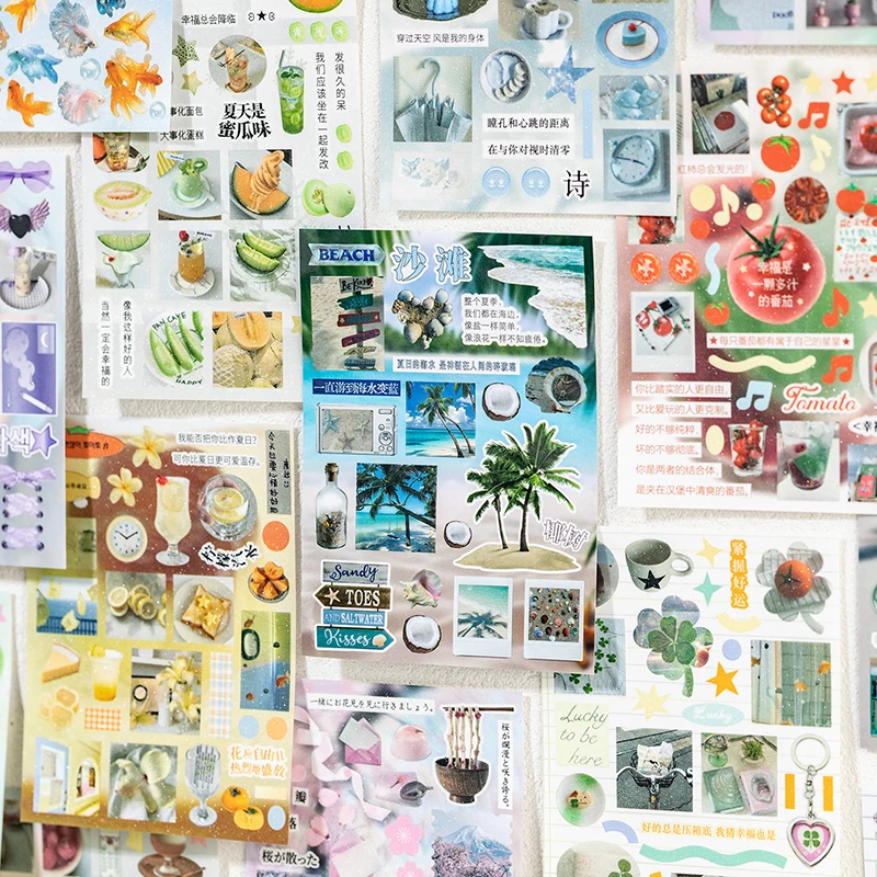 30 Sheets Vintage Sticker Book Retro Aesthetic Stickers DIY Card Making Journal Scrapbooking Diary Album Decor Collage Craft