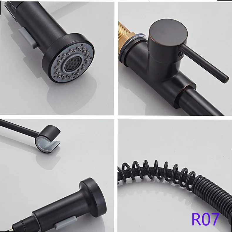 Cross Spring Kitchen Faucet Cold Hot Water Dual Mode Pull Out Single Hole Mixer