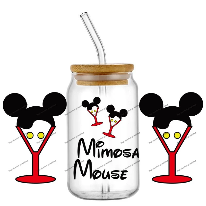 

New Arrival UV DTF Cup Mug Wraps Car Stickers DIY Deca 16oz Libbey Glass Creative Cup Labels Disney Souvenir Presents