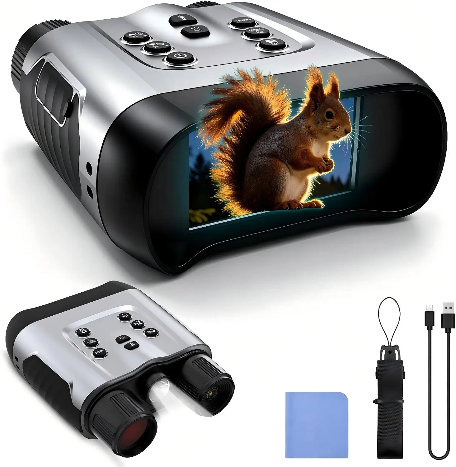 4K Night Vision Goggles with Holographic Display, Night Vision Binoculars 9000mAh Battery 1314 FT Range Outdoor Gifts