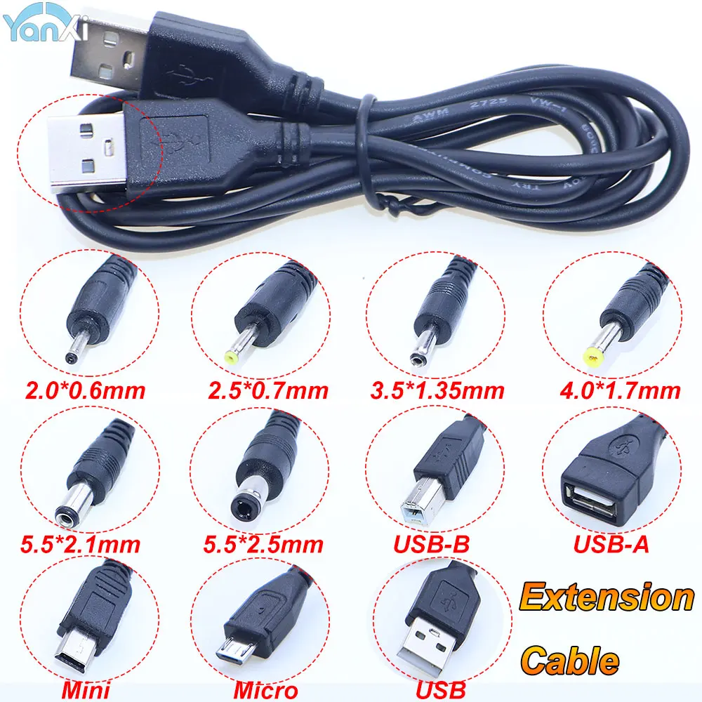 YanXi USB A Male to  Mini Micro USB DC A Female B Male Male Printer Cable Data Cable Power Supply Cord Charger Extension Cable