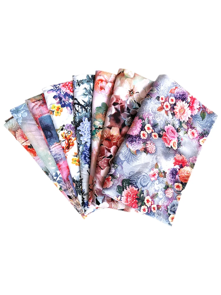 Summer Printed Rayon Fabric Per Meter for Needlework Dresses Clothes Beddings Pajamas Sewing Cloth Flower Soft Smooth Breathable