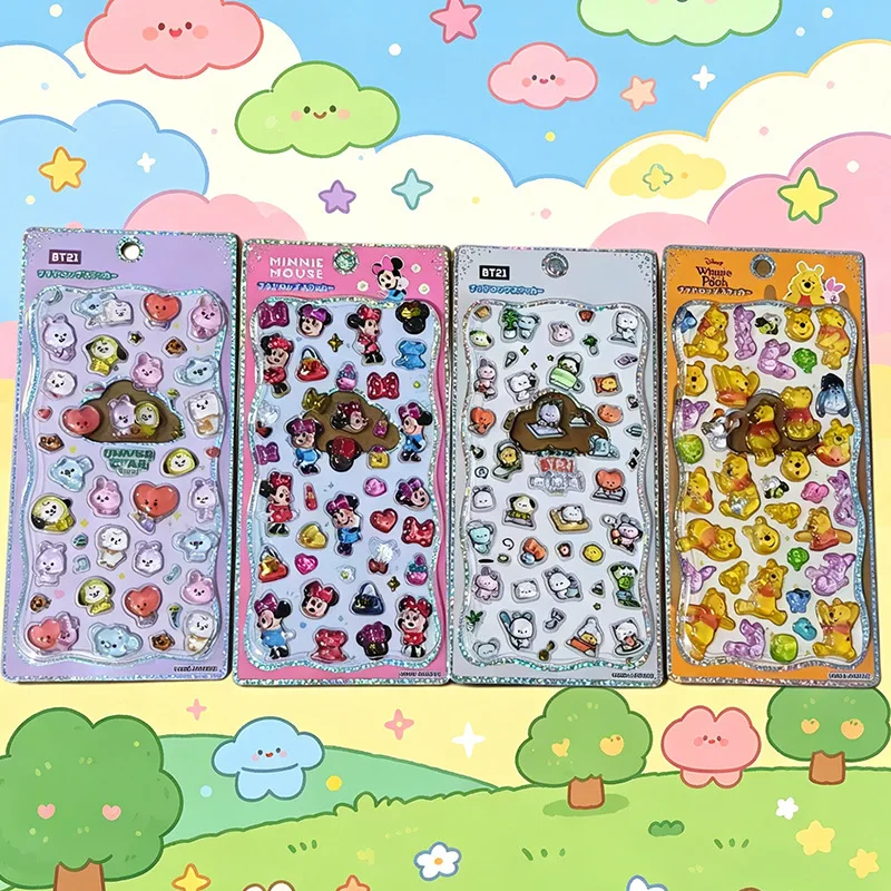 40pcs Japanese 3d Crystal Relief Stickers Cute Diy Mobile Phone Case Decoration Children'S Handbook Toy Stickers Gift