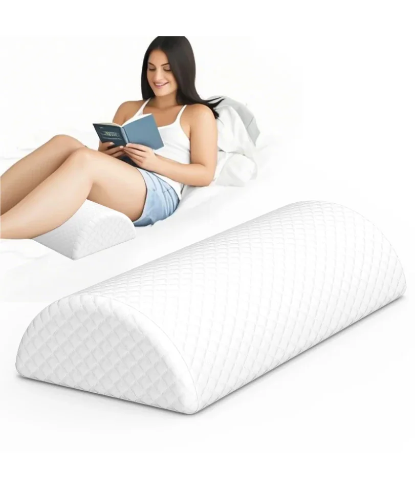 

Comfort Bolster Pillow for Legs Back and Head Memory Foam Cotton Cover Lumbar Support Pillow for Semi Roll Pillow