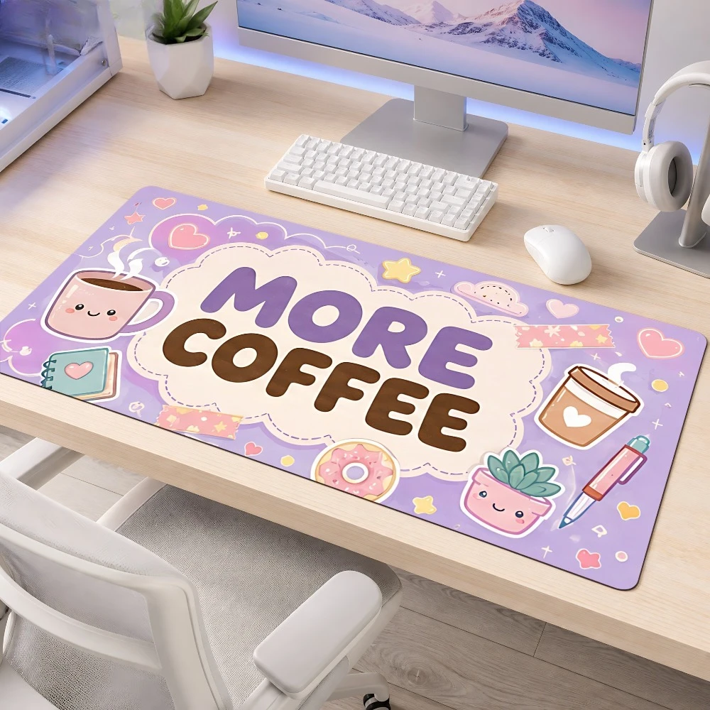 Anti-slip oval mouse pad, suitable for office desks and minimalist coffee-themed desktop accessories, with anti-slip design