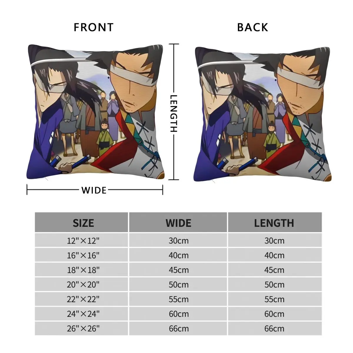 Adventure Samurai Champloo Anime Square Pillowcase Cushion Cover Pillow Case Throw Pillow Cover for Home Sofa Living Room