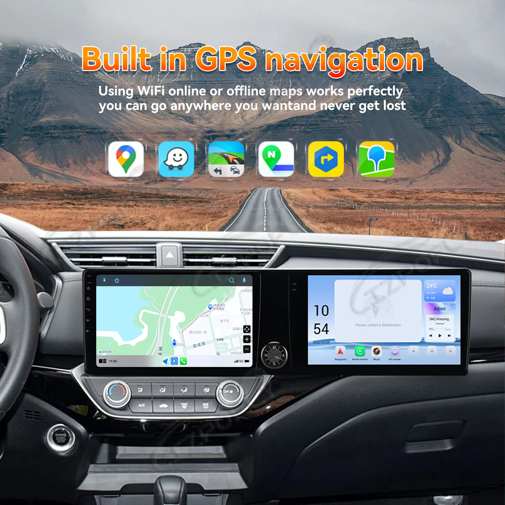 

Двойной 10,1-дюймовый автомобильный радиоприемник CarPlay Android 13 для Honda Crider 2019-2021, мультимедийный плеер с сенсорным экраном, GPS-навигация, 4G, WIFI DSP