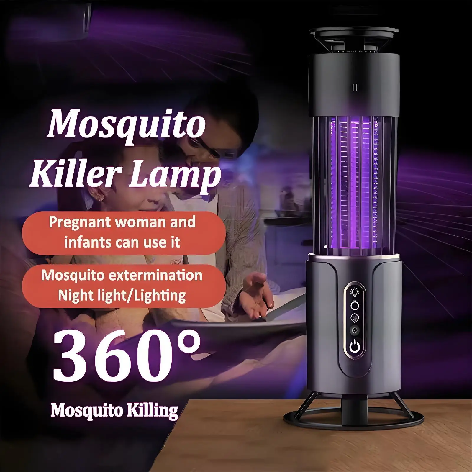 Lampe anti-moustiques, piège à insectes, lanterne de camping, tapette électrique anti-moustiques USB avec minuterie, répulsif anti-insectes d'extérieur