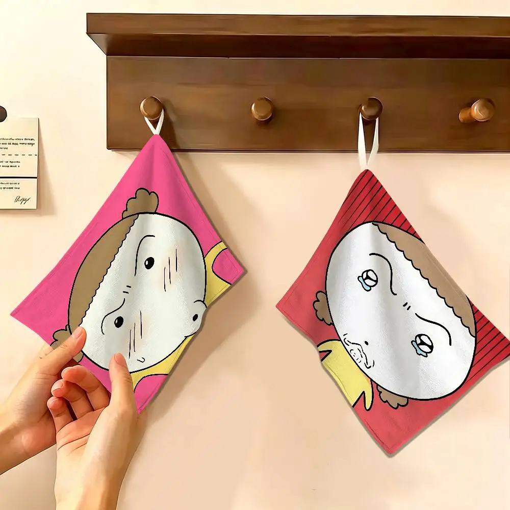 Cartoon Maru Is A Puppy Hanging Polyester Cotton Towel, Reusable Hand Wiping Cloth, Wear Resistant for Home Kitchen Sink
