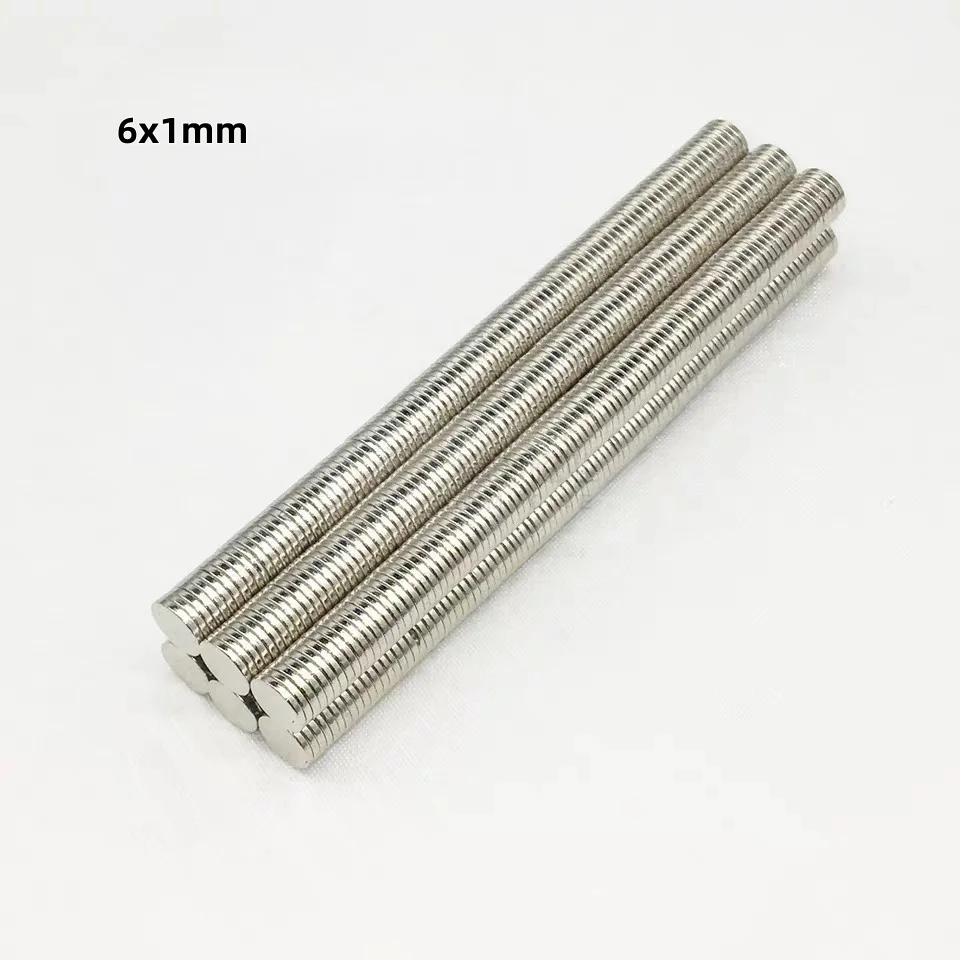 6x1mm Round magnets can be flexibly used 6mmx1mm for refrigerator attachment, office document fixing and DIY crafts 6*1mm