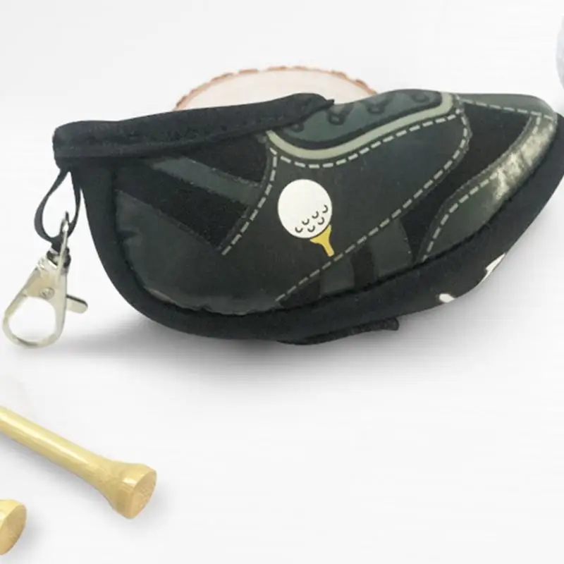 Golf Ball Waist Bag Shoe Shaped Golf Tee Pouch Neoprene Bag Golf Utility Pouch For Women Men Hold 2 Golf Balls And 2 Tees