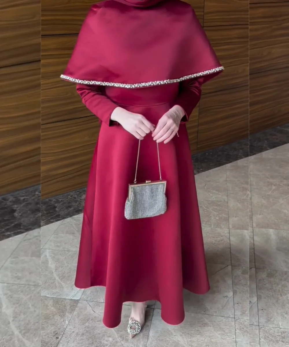 Customized Matching Charmeuse Pleat Sequined A-line O-Neck Midi Prom Dresses Celebrity Exquisite Chinese Style