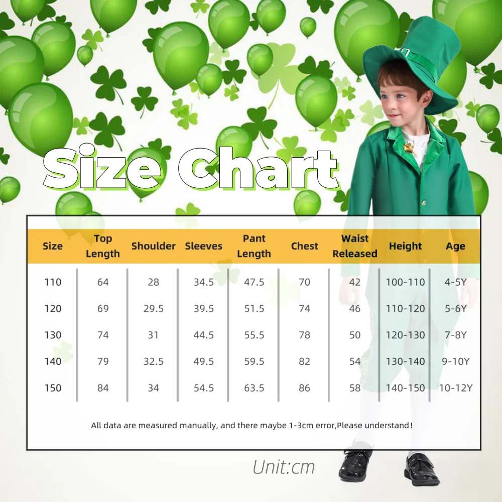 Boys and Girls Leprechaun Costumes, Childs Outfits, Feriados internacionais, Gnome brilhante, Lucky Green, Vestido extravagante