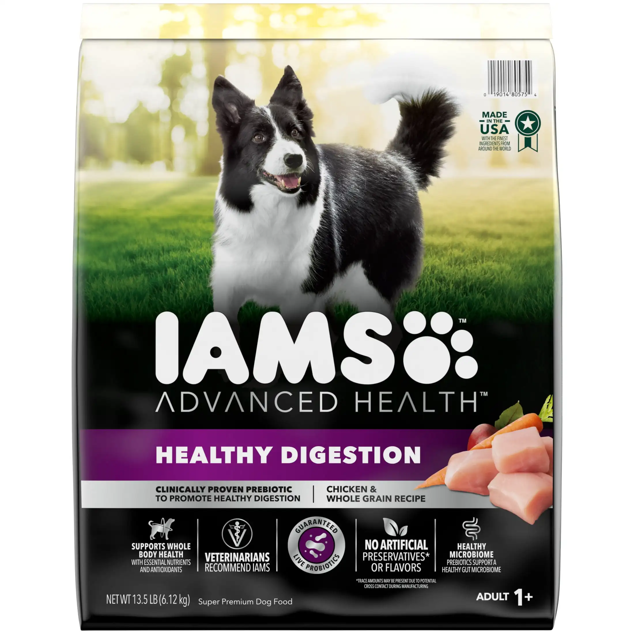 

Iams Advanced Healthy Digestion с настоящим куриным сухим кормом для собак для взрослых, сумка 13,5 фунтов