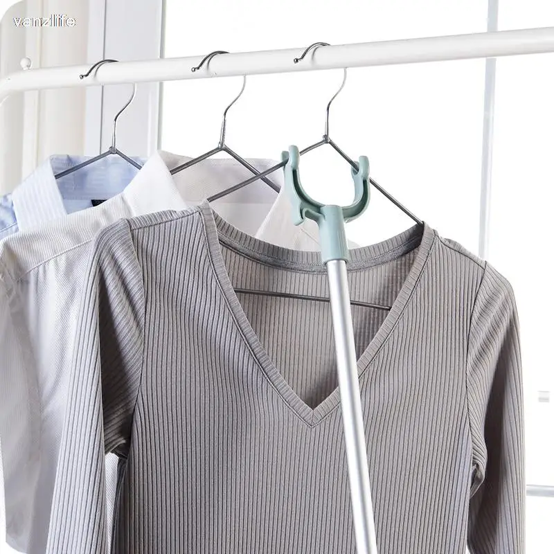 Vanzlife balcony fork pole the hangers for clothes pole retractable pole drying pole fork dress stick space saving clothing rack
