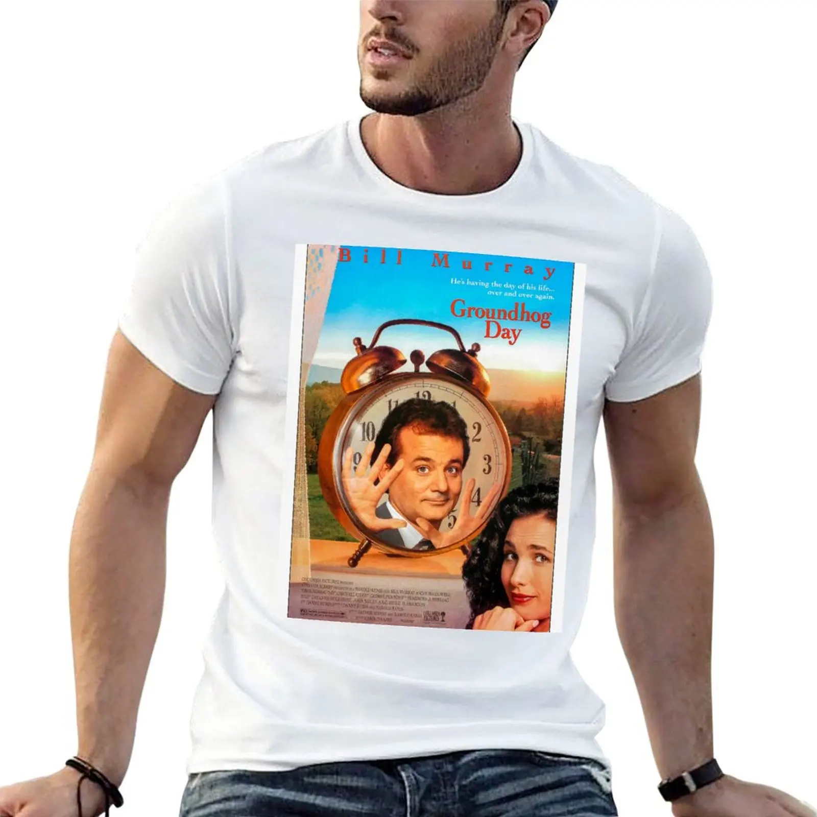 Groundhog Day Movie Poster T-Shirt Graphic Print Short Sleeve T-Shirt