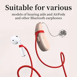 4PCS Ear Care BTE Hearing Aids Clip Rope Silicone Elastic Anti Loss Security Lanyard for Elderly Hearing Aid Accessory