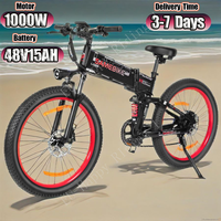 LO26 E Bike 1000W Motor 48V15AH Battery Hydraulic Braking Fold Electric Bike 26-Inch FAT Tire All Terrain Electric Bicycle