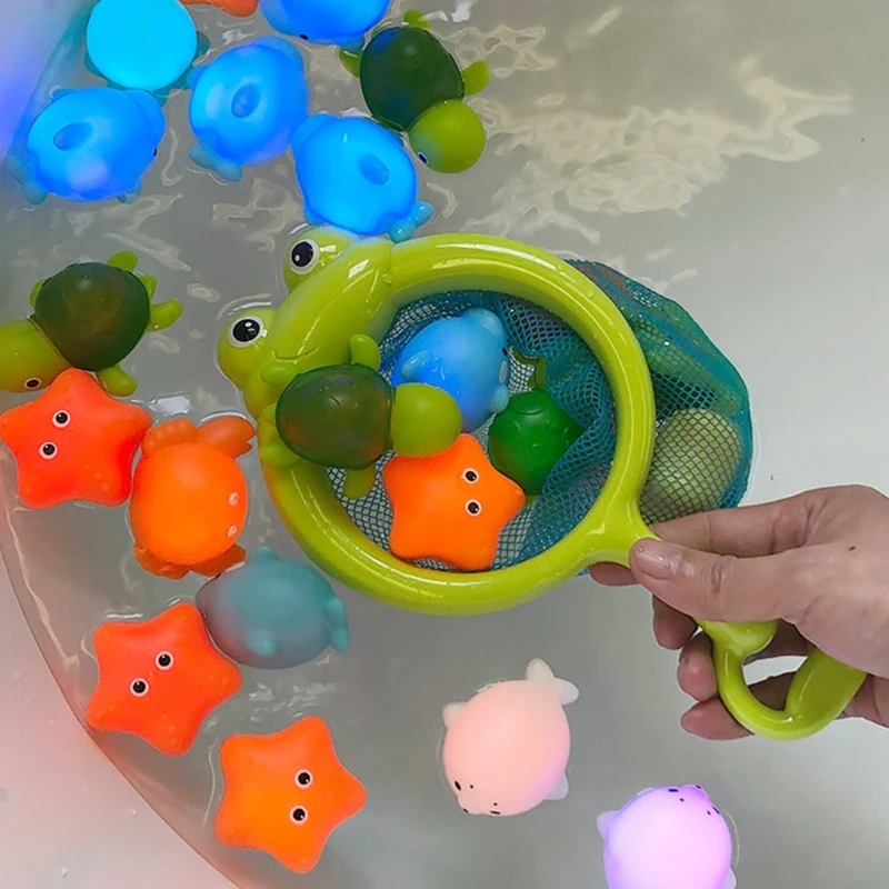Juguete baño iluminado a prueba agua 9 piezas para niños pequeños que fomenta juego imaginativo en bañeras y 15UB