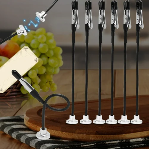 Imagen 2 del producto Clip de cocodrilo Flexible magnético, pinza de cocodrilo de prueba eléctrica para bricolaje, abrazaderas para tarjetas de notas, soporte para menú de cocina, Clips para fotos, 1-50 Uds.