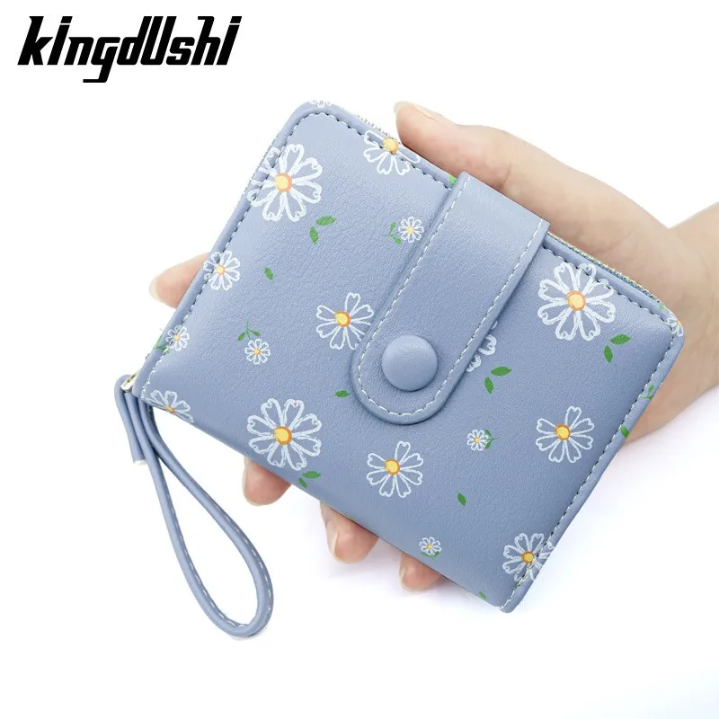 Cute Printed Zipper Coin Purse for Women Fashionable Short Girls Card Holder Student Ladies Wallet Cartera Mujer Moda