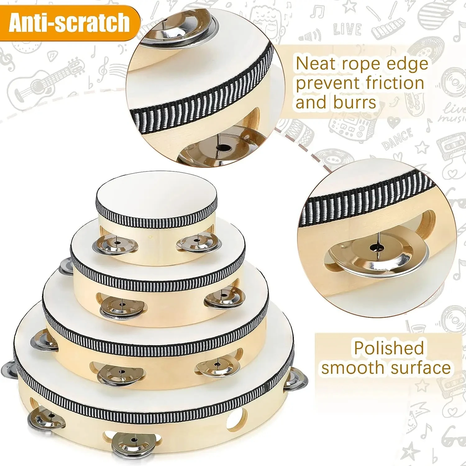 Thumbnail 3 - #2 Latest Wooden Tambourines Offers