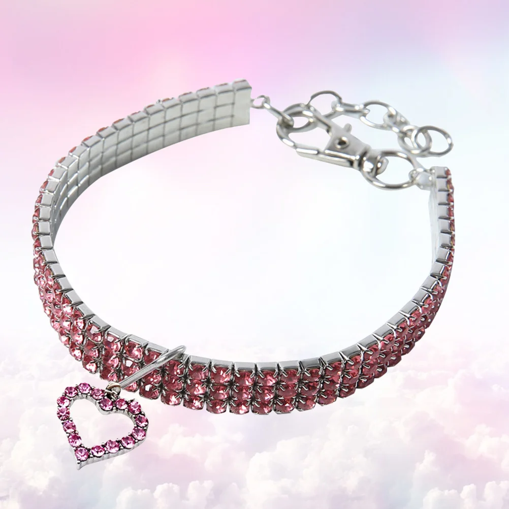 

1Pcs Pink M Heart Shaped Pet Collar Necklace Creative Cat Dog Neck Chain Bright Color Adjustable Comfortable Decor