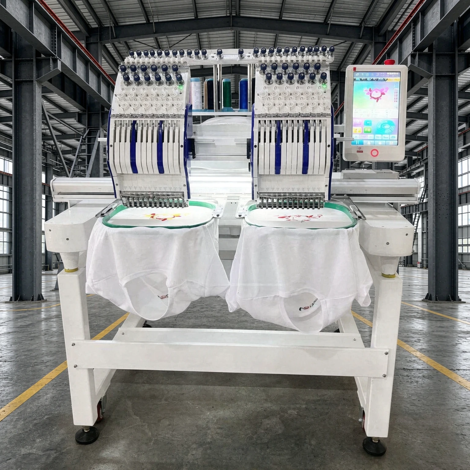 Hot Selling Embroidery Machine Colors and Logo Professional 2 Heads Computer Embroidery Machine for Flat Hat Cloth
