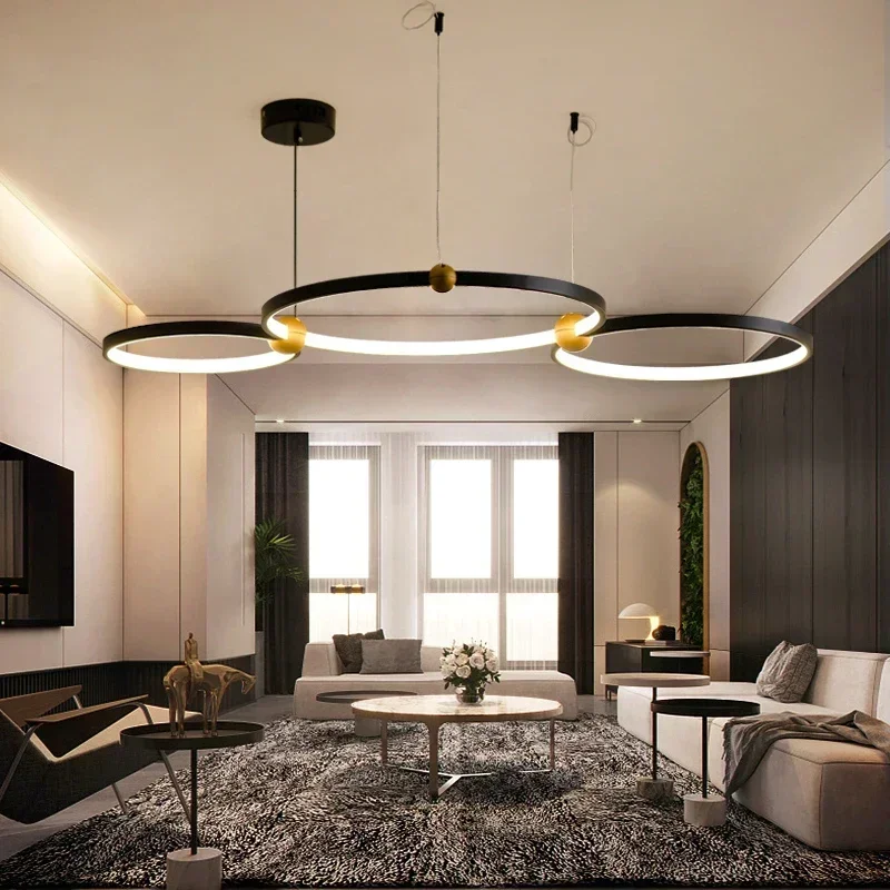 

Minimalist LED Pendant Light Circle Chandelier for Living Dining Room Home Decor Pendant Lights Hanging Light Fixture Led Lights