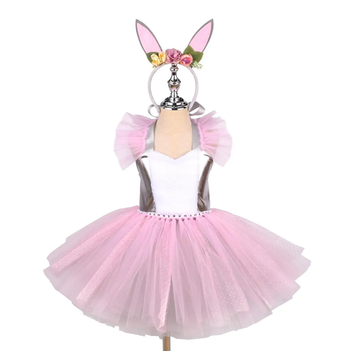 Easter Par Costume Skirt for Girls New Arrival Rabbit Dr Children's Day Stage Performance Clothing PU Material KTV Gown