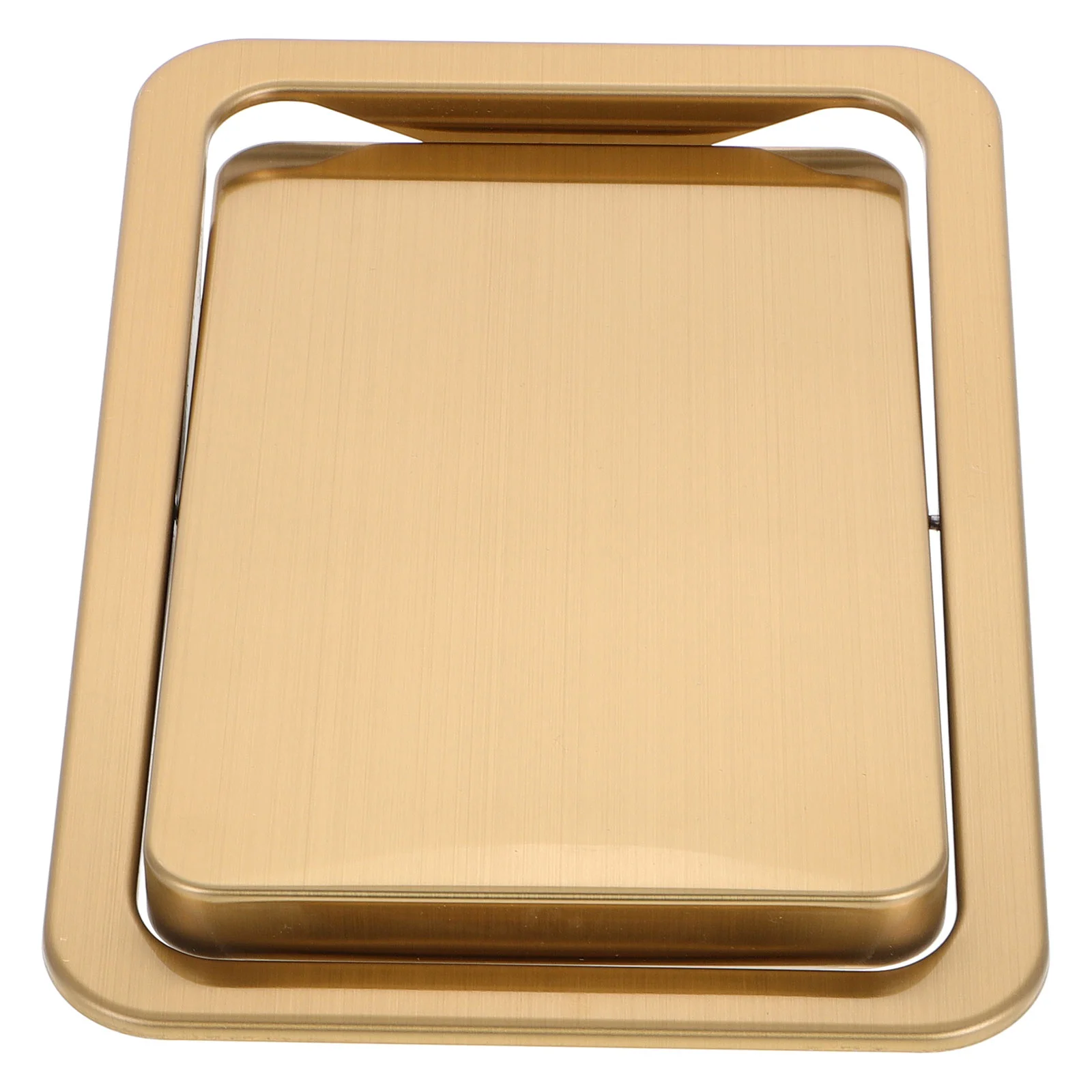

Stainless Steel Lid Trash Bin Recessed Can Washer Golden Counter Top Cover Junk Case