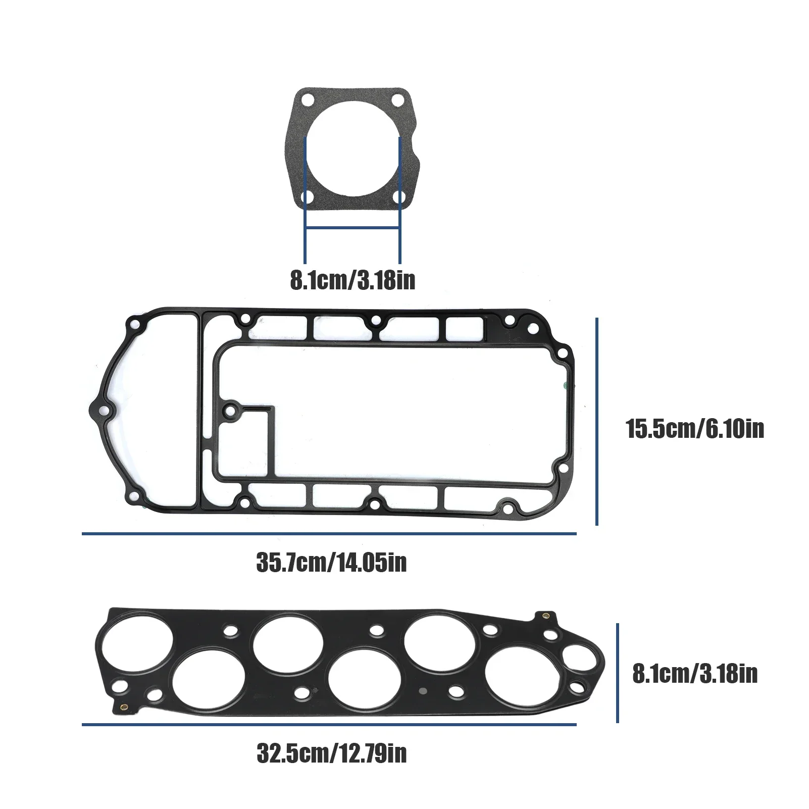 MS96410 Intake Plenum Gaskets Set for 2003-2006 Acura TL 2003-2010 Honda Accord Odyssey, Upper Fuel Injection Plenum Gasket