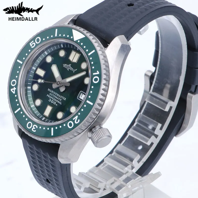 

HEIMDALLR Titanium Men Diving Watch Black Dial Sapphire Ceramic Bezel 300M Waterproof NH35 Automatic Movement Mechanical Watches