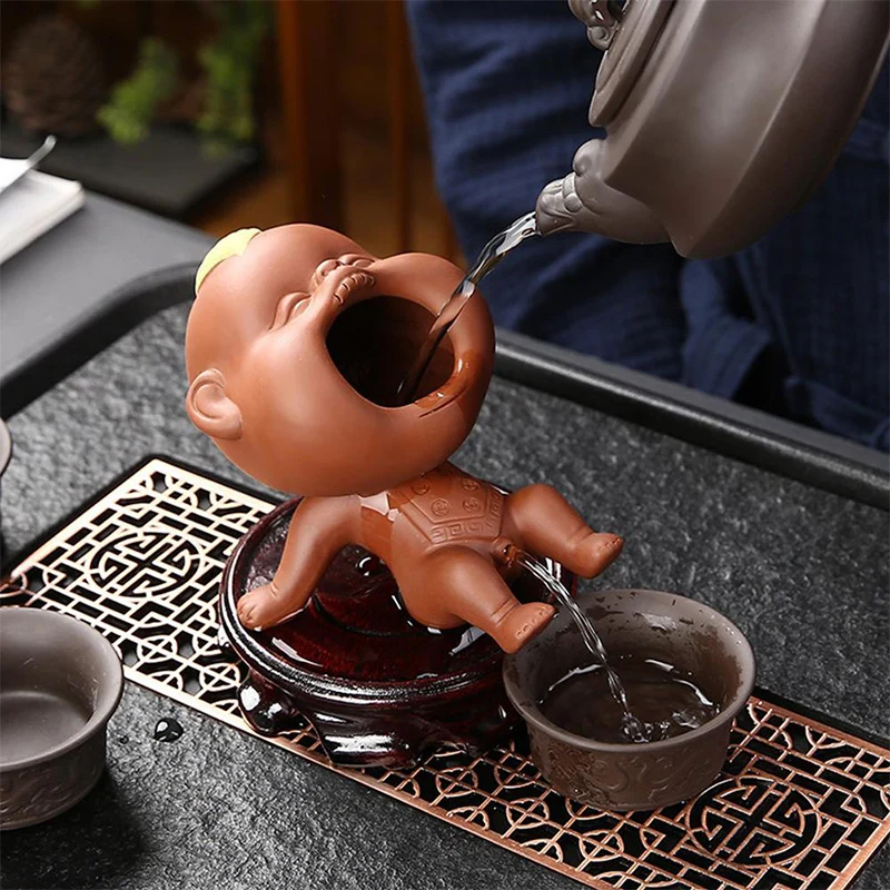 Funny Urinating Boy Tea Pet Figurine Creative Purple Clay Urine Boy Tea Pet Ornament For Home Use Tea Tray Urine Boy Play