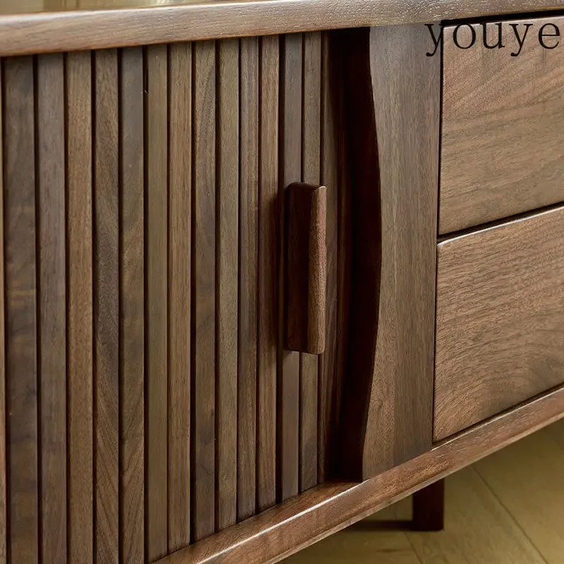 X32 Sliding Rolling Shutter Door TV Cabinet Simple Modern Storage Light Luxury Solid Wood Storage Cabinet Household