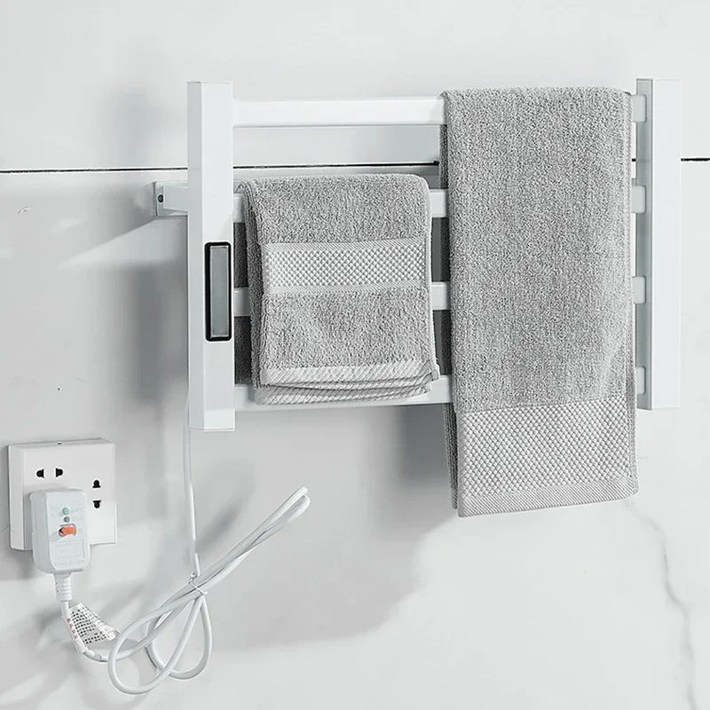 Black/White Electric Towel Rack Digital Display, Electric Towel Rack Thermostatic, Bathroom Towel Rack 58CM*30CM