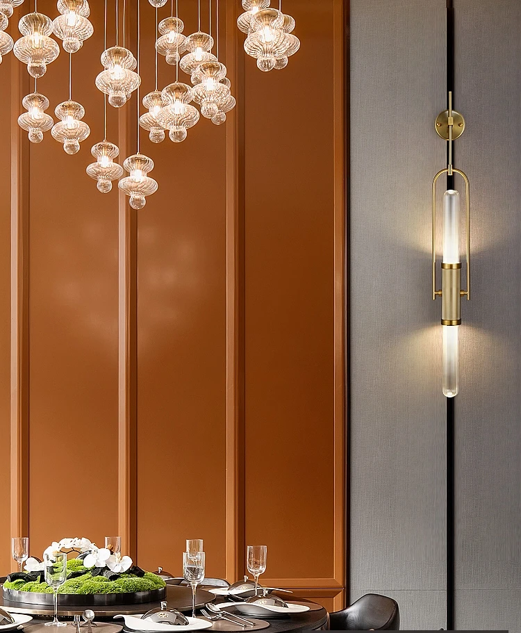 Creative Art Wall Lamp Clear Glass Gold Metal G9 Bulb