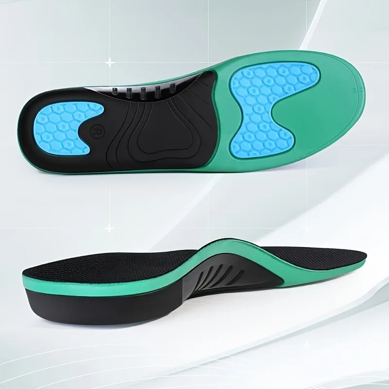 1 pair Orthotic Insoles with Honeycomb Gel Cushioning, Arch Support Shock Absorption for Plantar Fasciitis Relief & Flat Feet