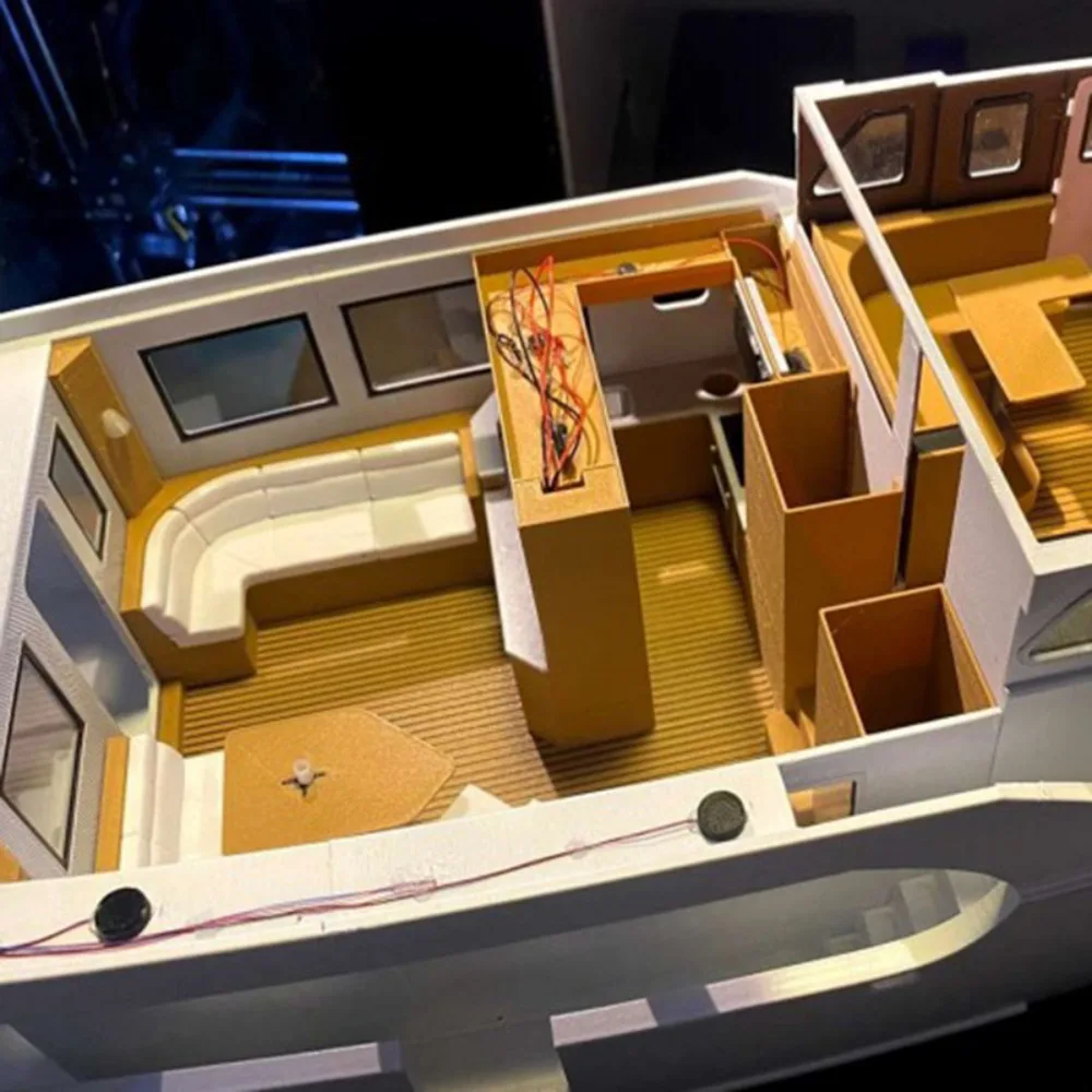 75 cm RC Schiffe Dual Motoren Simulation Nordhavn Yacht Fernbedienung Boot 3D-Druck Form RC Schiffe Modellbausatz Schiff Spielzeug Geschenk