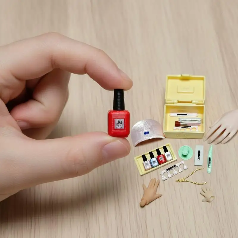 【New】Mini Dollhouse Manicure Tool Set Accessories Perfect For Pretend Play Doll House Decoration Collection
