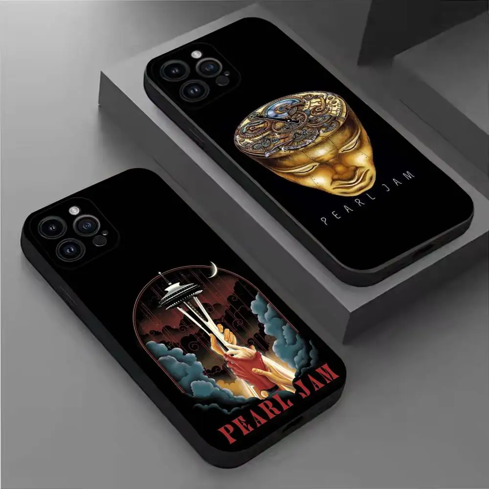 

Band P-Pearl J-Jam Phone Case For iPhone 17,16,15,14,13,12,11 Plus,Pro Max,XS,X,XR,SE,Mini,8,7,Soft Silicone Black Cover